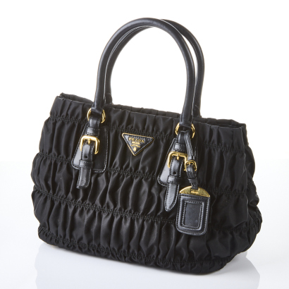 Prada, Black Tessuto Gaufre Nylon Shopping Tote
