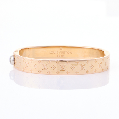 Louis Vuitton, Nanogram Rose Gold-tone Bangle