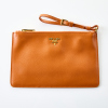 Prada, Saffiano Papaya Pochette Wristlet with Box