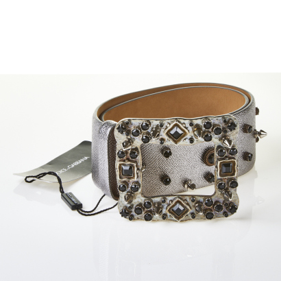 Dolce & Gabbana Jewel Encrusted Leather Belt