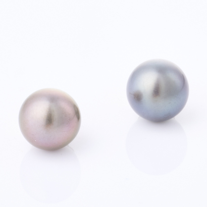 9ct Yellow Gold, 12mm Black Pearl Stud Earrings