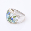 18ct White Gold, Multi Colour Stone / .44ct Diamond Dress Ring - 2