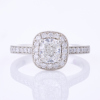 Platinum, .70ct Cushion Cut with .22ct Diamond Accents Ring, GIA Certified