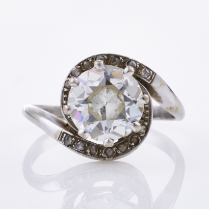 Estate, Platinum / White Gold, 2.01ct Old European Cut Diamond Ring