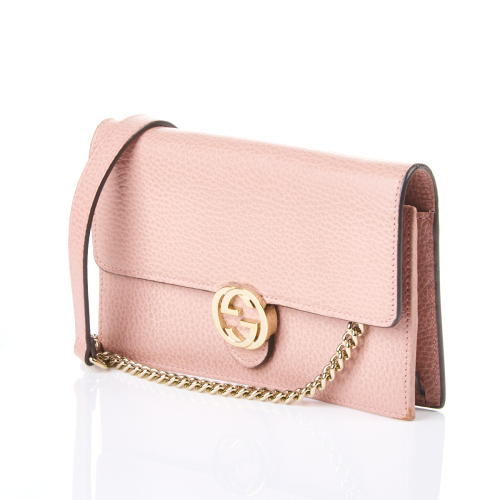 Gucci Interlocking GG Pink Wallet On Chain