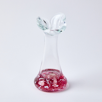 A Pink and White Coloured Glass Base Vase