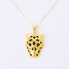 18ct Yellow Gold, 24mm Panther Pendant on 44cm Chain