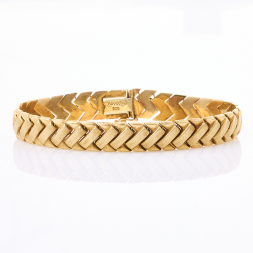 14ct Yellow Gold, 20cm Hollow Flexible Bracelet