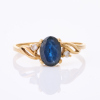 18ct Rose Gold, Sapphire / Clear Stones Ring