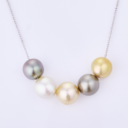 Sterling Silver, Burmese Pearl Necklace