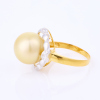 15ct Yellow Gold, Burmese Pearl / .12ct Diamond Ring - 2