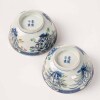 A Pair of Chinese Late Qing Dynasty Blue and White'Gilted Flower' Bowls (Kangxi Year Mark) - 2