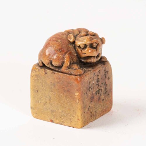 A Chinese Shoushan soapstone' mythical beast' seal