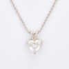 18ct White Gold, Handmade, 1.76ct Heart Shaped Diamond Pendant on Platinum Chain