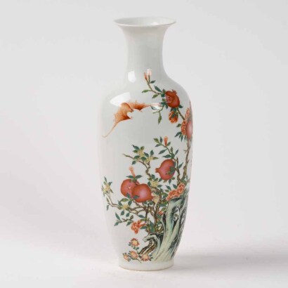 A Chinese 20th century famille-rose 'eggshell' 'floral' vase (Qianlong year Mark)