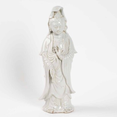 A Japanese mid- 20th century Kutani 'Guanyin' statue