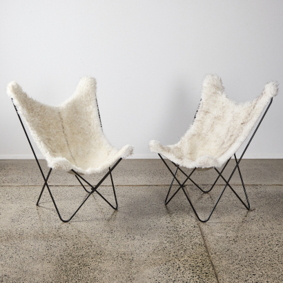 A Pair Of Vintage Sling Butterfly Chairs