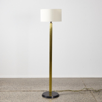 A Vintage Italian Fluted Brass Floor Lamp