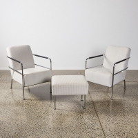 A Pair Of Cinema Chairs And One Footstool By Gunilla Allard For Katalog