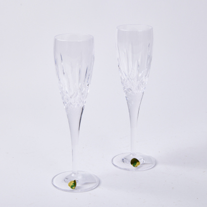 A Pair Of Waterford Verre Champagne Flutes