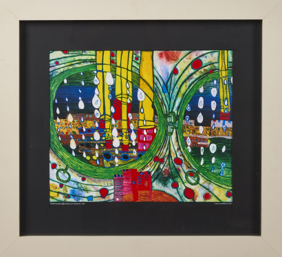 FRIEDENSREICH HUNDERTWASSER A Rainy Day On The Regentag Print