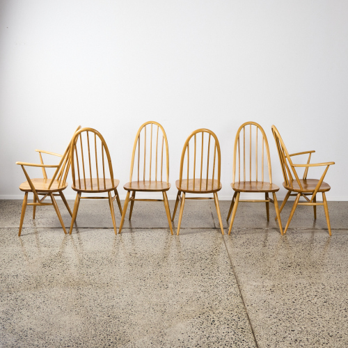 A Suite Of Six Lucian Ercolini Dining Chairs Including Two Carvers