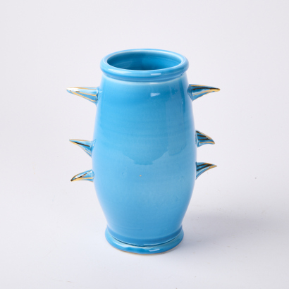 A NZ Studio Pottery Vase With Spike Decoration