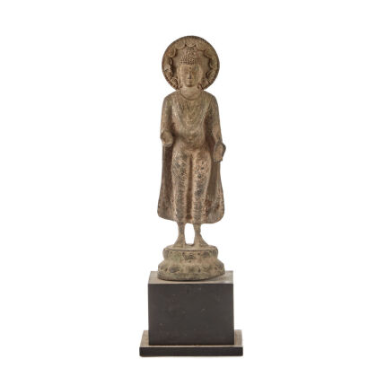 A 20th Century Bronze Buddha Mounted on Pedestal