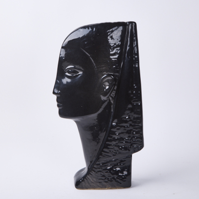 A Large Post Modern Egyptian Style Ceramic Decorative Head