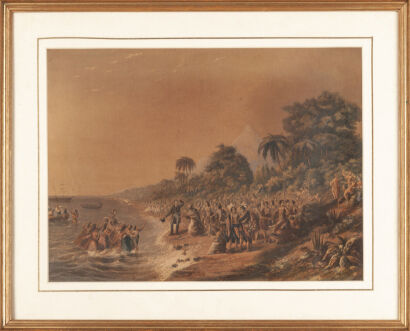 GEORGE BAXTER Landing of the Missionaries at Taranaki