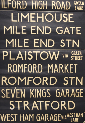 A Vintage London Bus Blind