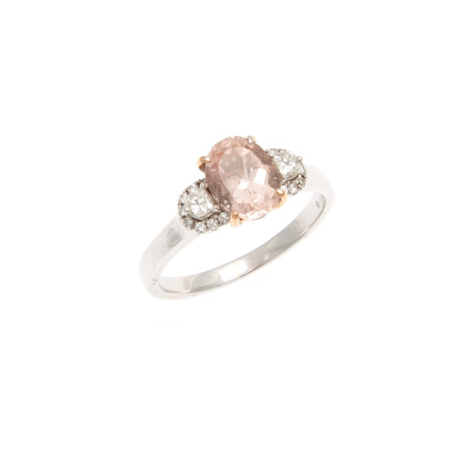 18ct Morganite and Diamond Ring