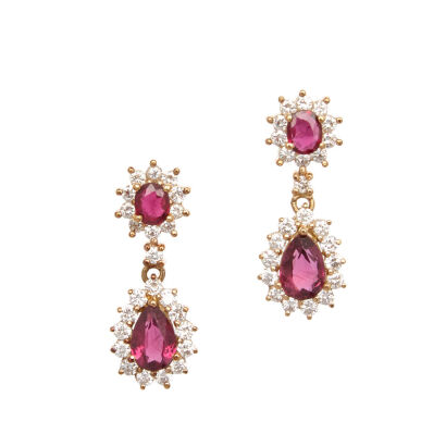 14ct Ruby and Diamond Earrings