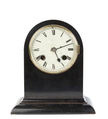 A 19th Century American Black Lacquer Mantel Clock