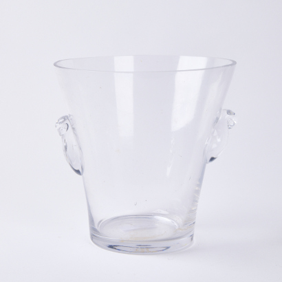 A Vintage Glass Champagne Bucket With Handles