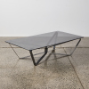 A Contemporary Smoked Glass Coffee Table With Geometric Base - 2