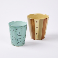 A Pair Of Hand Painted Vases By Clayburn Pottery