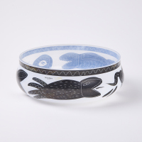 A Large Hand Painted Kosta Boda Caramba Bowl