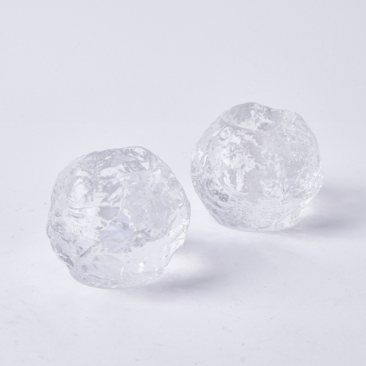 A Pair Of Kosta Boda Snowball Candle Holders