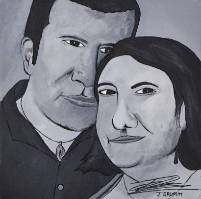 An Original Oil Painting Of A Happy Couple