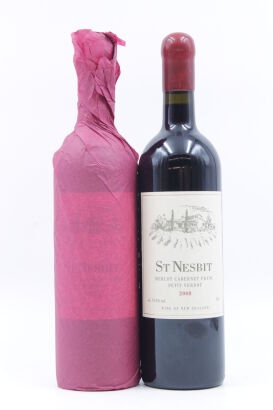 (2) 2008 St Nesbit Merlot Cabernet Franc Petit Verdot, Karaka