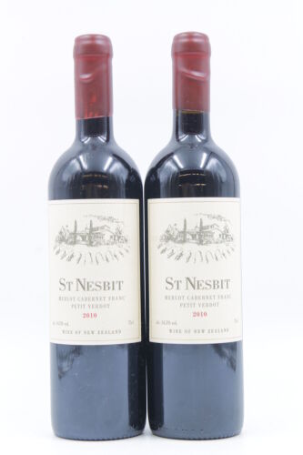 (2) 2010 St Nesbit Merlot Cabernet Franc Petit Verdot, Karaka