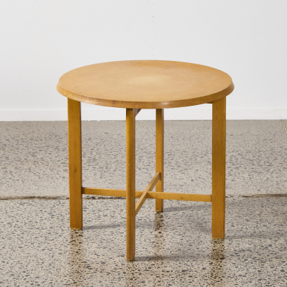 A Circular Art Deco Style Oak Side Table