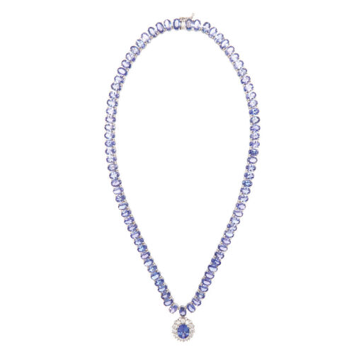 14ct White Gold Tanzanite Necklace