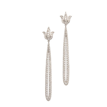 18ct White Gold Diamond Drop Earrings