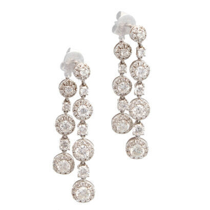 18ct White Gold Diamond Drop Earrings