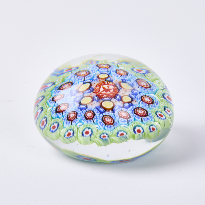 A Millefiori Glass Paperweight