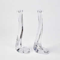 A Pair Of Crystal Bone Series Candlesticks Designed by Elsa Peretti for Tiffany & Co