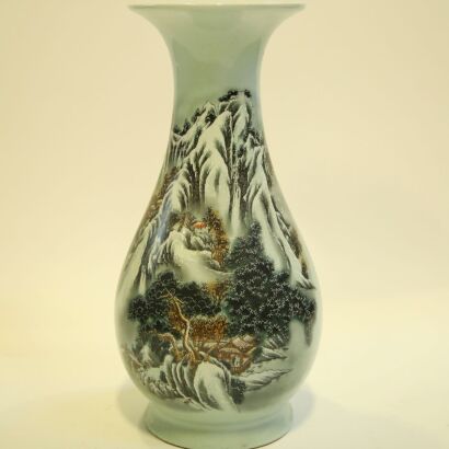 A Chinese 20th century painted 'landscape' large vase