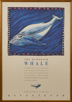 A Vintage Greenpeace Endangered Animals Poster 'The Humpback Whale' by Rosanne Sullivan